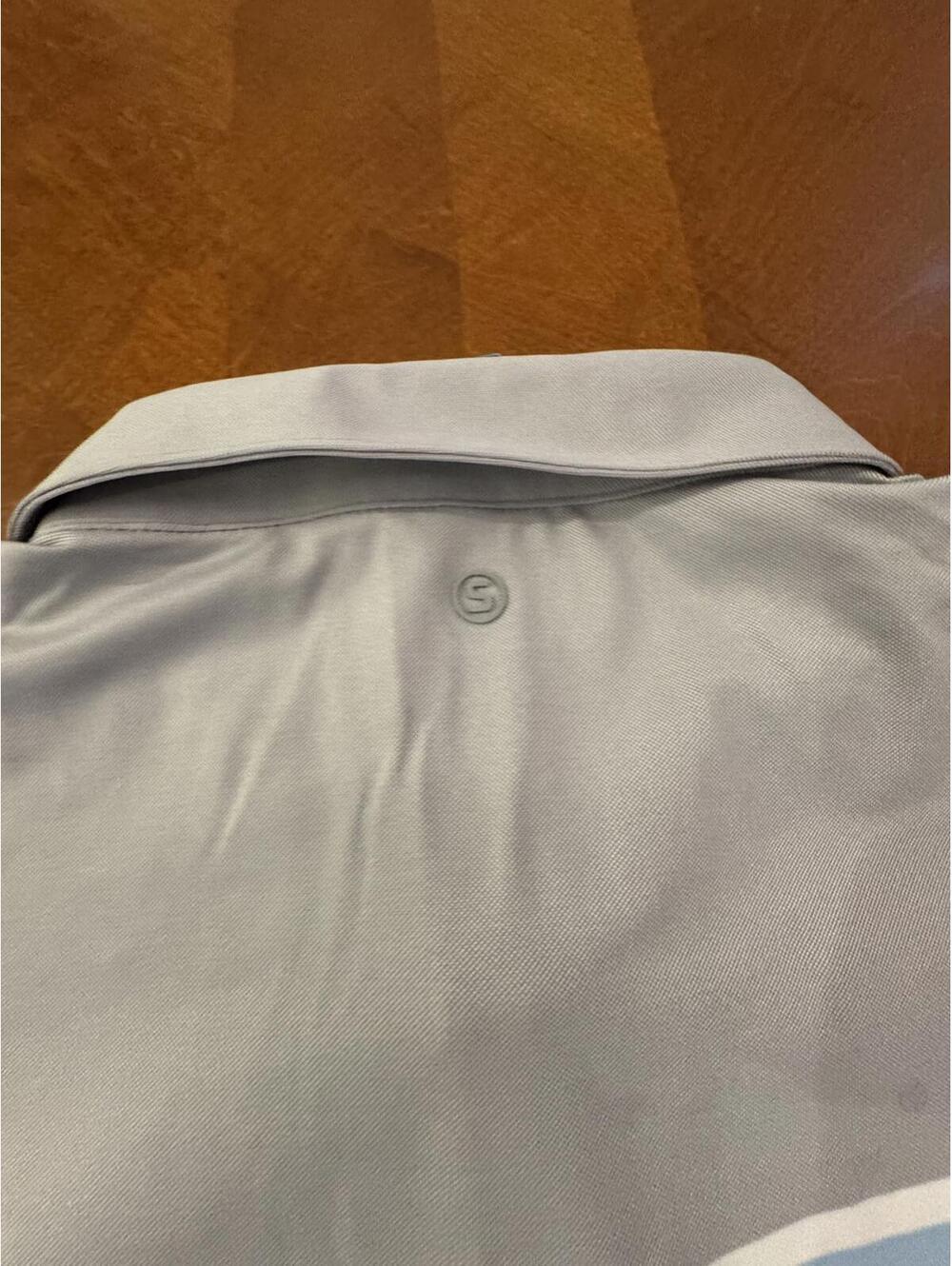 Stitch Golf Men's Striped Polo Shirt Surf Club logo Gray Blue White Size 2xl - Picture 7 of 7